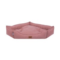 Woofmoda Γωνιακός Καναπές-Κρεβάτι με Βελούδινη Υφή No.3 Σομόν για Σκύλους & Γάτες (98x82x20 cm)