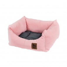PQP Κρεβατάκι Πουφ Βαμβακερό No.2 Ροζ - Γκρι για Σκύλους & Γάτες (60x53 cm)
